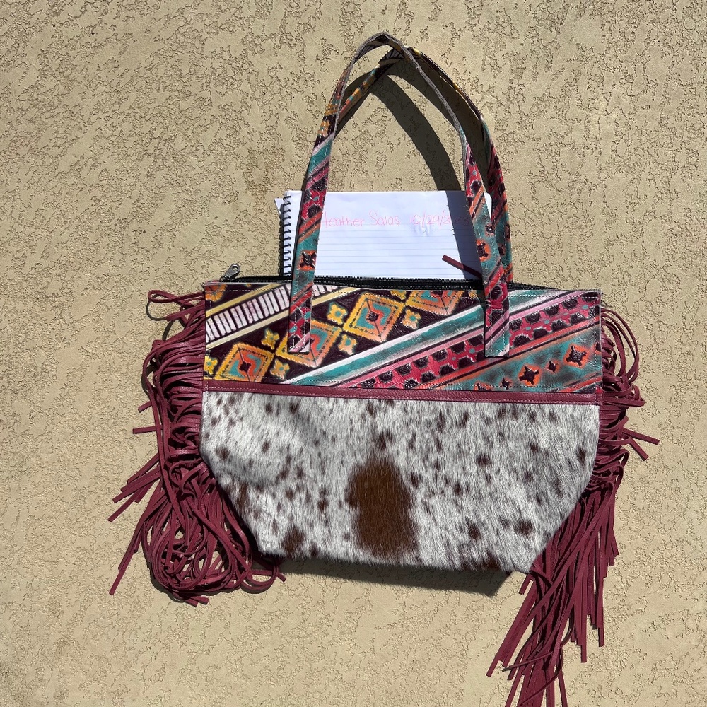 Dancing Cactus Designs Cowhide Purse